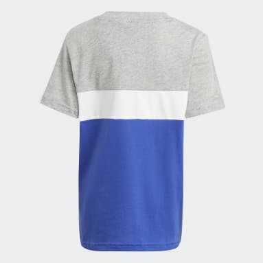 Tiberio 3-Stripes Colorblock Cotton T-skjorte, barn Blå