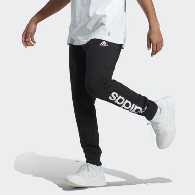 Pantaloni Essentials French Terry Tapered Cuff Logo Nero Uomo Sportswear