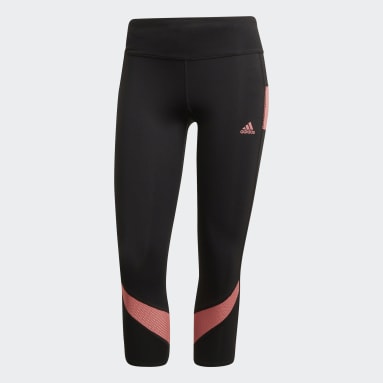 Adidas 3 Stripe 3/4 Leggings Bottoms Climalite Ladies Gym Sport Black UK 6  8 10 