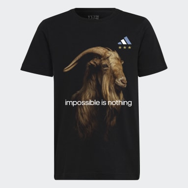 Camiseta Messi Football Goat Graphic Negro Niño Fútbol