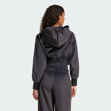Velour Zip Hoodie Track Top
