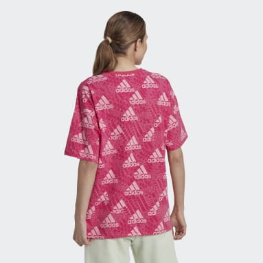 Women Training Pink Essentials Multi-Colored Logo Boyfriend Tee