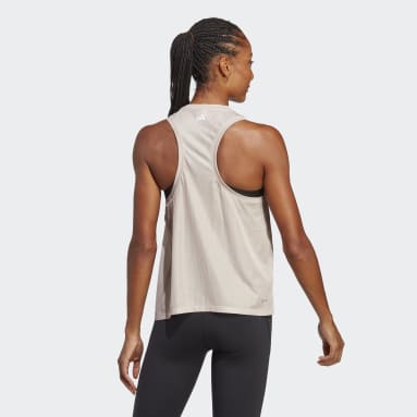 Playera sin Mangas de Entrenamiento HIIT AEROREADY Quickburn Café Mujer Training