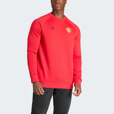 Άνδρες Ποδόσφαιρο Κόκκινο Manchester United Essentials Trefoil Crew Sweatshirt