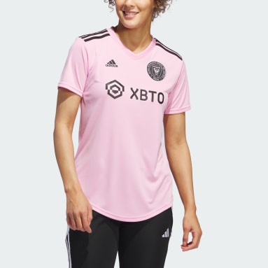 Women's Soccer Pink Messi #10 Inter Miami CF 22/23 Home Jersey