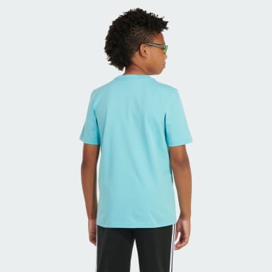 Youth Training Blue Short Sleeve Essential Embroidered Logo Tee