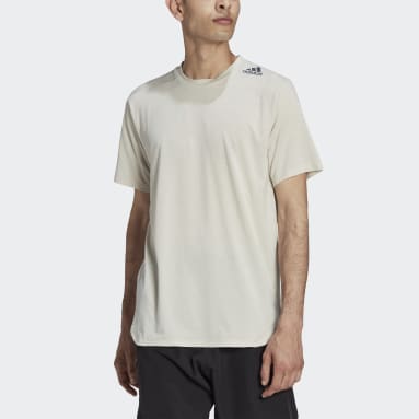 T-shirt Designed for Training Beige Hommes Haltérophilie