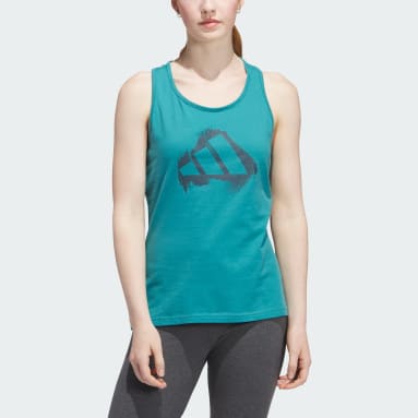 Women's Sportswear Turquoise 3 Bar Logo Graphic Tank Top