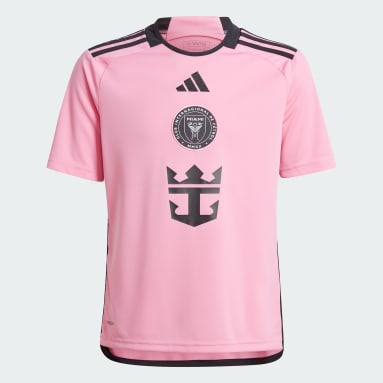 Youth 8-16 Years Soccer Pink Inter Miami CF 24/25 Messi Home Jersey Kids