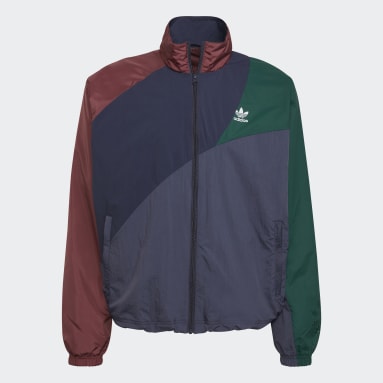 Campera Adicolor Colorblock Azul Hombre Originals