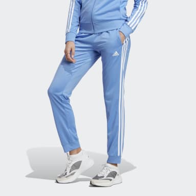 Pantalon de survêtement Primegreen Essentials Warm-Up Slim Tapered 3-Stripes Bleu Femmes Sportswear