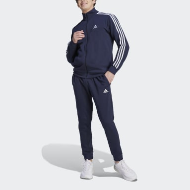 Heren Sportswear blauw Basic 3-Stripes Fleece Trainingspak