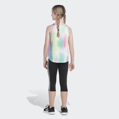 Youth Sportswear Turquoise Allover Print Curved Hem Tank Top