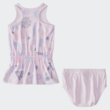 Infant & Toddlers 0-4 Years Lifestyle Pink Allover Print Dress and Bloomer Set