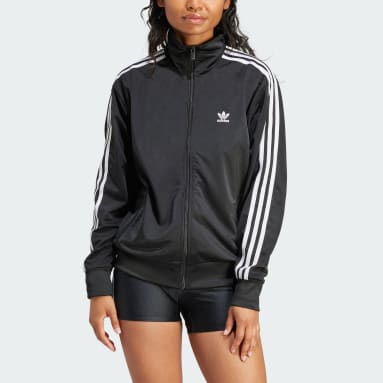Ženy Originals černá Sportovní bunda Adicolor Classics Loose Firebird