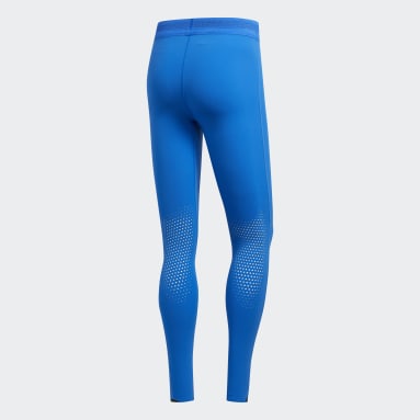 Men Training Blue Tech HEAT.RDY Zigzag Long Tights