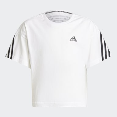 Organic Cotton Future Icons Sport 3-Stripes Loose T-skjorte Hvit