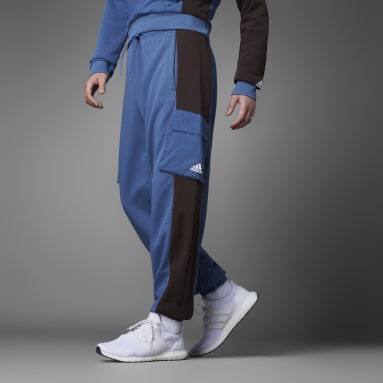 Pantalón Colorblock French Terry Azul Hombre Training