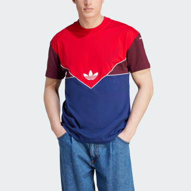 ADIDAS Originals Men Blue Printed OVERSIZED Pure Cotton T-shirt