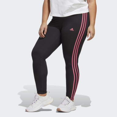 Ženy Sportswear černá Legíny Essentials 3-Stripes (plus size)