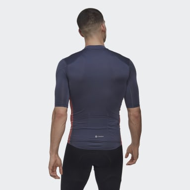 Maillot - Polera de Ciclismo Manga Corta Azul Hombre Ciclismo