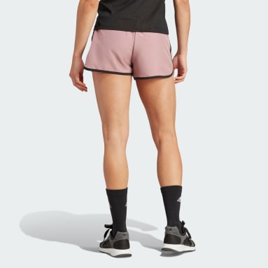 Women Running Pink Marathon 20 Period-Proof Shorts