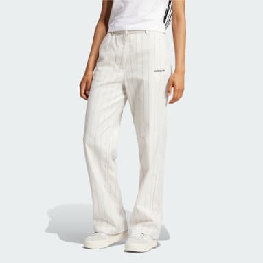 Pantalon ample sergé fines rayures