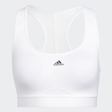 Adidas Racerback White Compression Sports Bra Small S - $27 - From Fried
