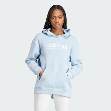 Women Blue Pullover Hoodies adidas TH