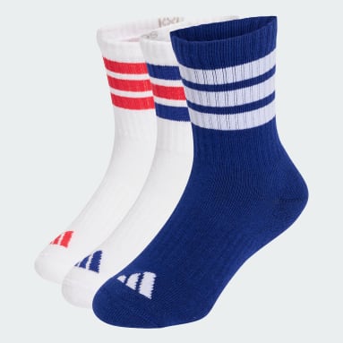スリーストライプス クッション スポーツウェア クルーソックス3足組