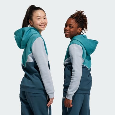 Hoodie adicolor Half-Zip Turchese Bambini Originals