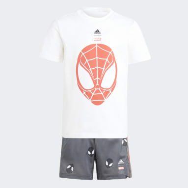 Zestaw adidas x Marvel Spider-Man Tee and Shorts Bialy