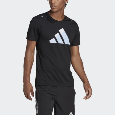 Playera Run Icons 3 Franjas Logo Negro Hombre Running