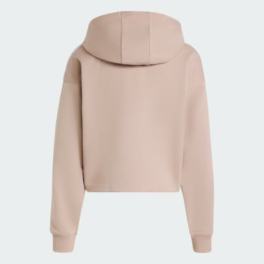 Sweat-shirt à capuche court 3 bandes Adicolor