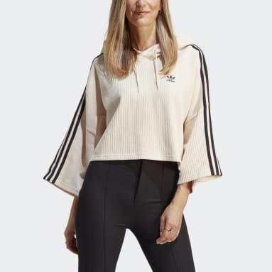 Kvinder Originals Beige Crop hættetrøje