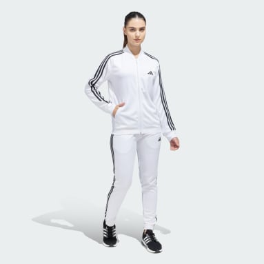 Adidas tracksuit womens white discount