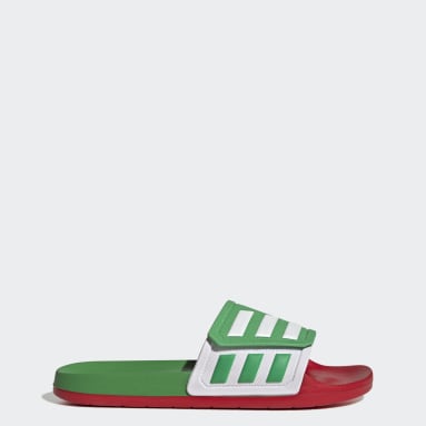 adidas slippers green