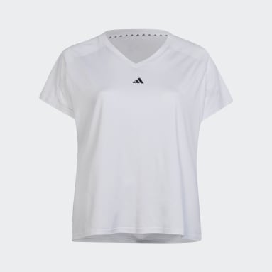 AEROREADY Train Essentials Minimal Branding V-Neck Tee (Plus Size)