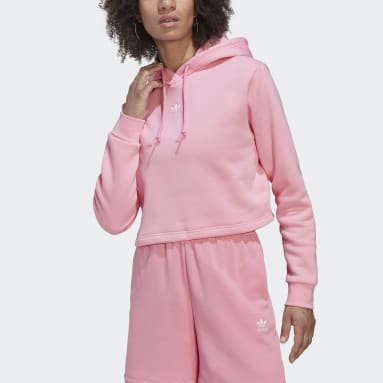 Sudadera con capucha Adicolor Essentials Crop Fleece Rosa Mujer Originals