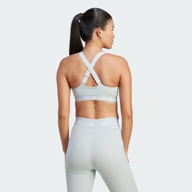 Top deportivo PowerImpact Luxe Training Soporte Medio Gris Mujer Training