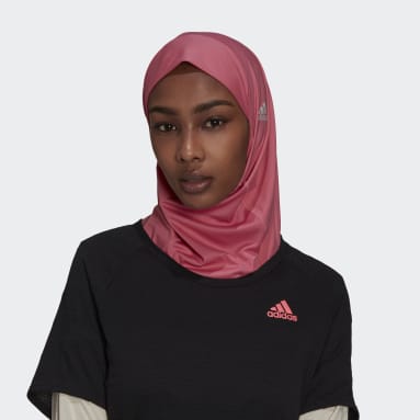 Women Running Pink Sport Hijab