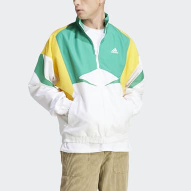 Men Sportswear White Colorblock Track Jacket