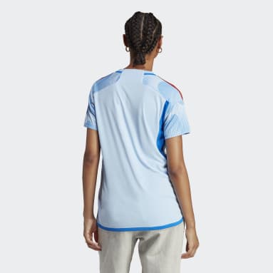 Camiseta segunda equipación España 22 Azul Mujer Fútbol