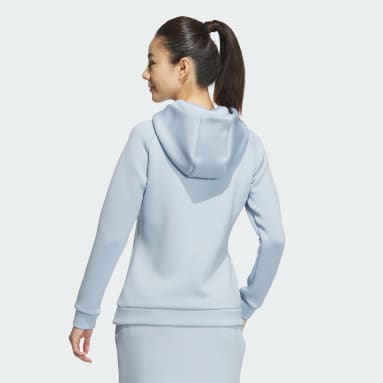 ผู้หญิง กอล์ฟ สีน้ำเงิน เสื้อฮู้ดผ้าสเปเซอร์ถักแขนยาวปั๊มลาย 3D