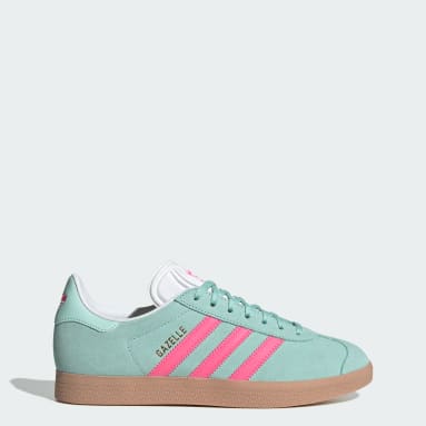 Adidas white and mint green top