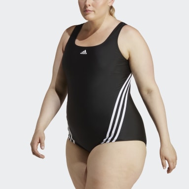 Frauen Sportswear 3-Streifen Badeanzug – Große Größen Schwarz