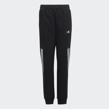 Boys Sportswear Black Future Icons 3-Stripes Tapered-Leg Joggers