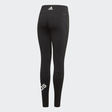 Girls Gym & Training Black Believe This Branded Tights