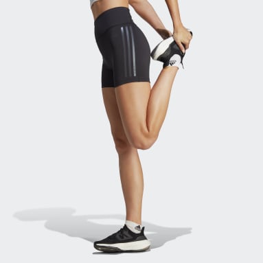 ผู้หญิง วิ่ง สีดำ กางเกงรัดรูปขาสั้น 5 นิ้ว DailyRun 3-Stripes