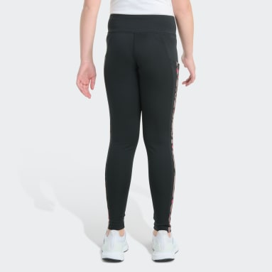 Youth Sportswear Black Detached Waistband Cell Phone Pocket 3-Stripe Legging